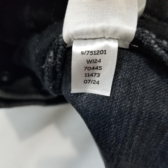 LOFT Jeans Size 32 14 Black Velvet Stripe High Rise Wide Leg Jean Petite Inseam - Picture 7 of 12